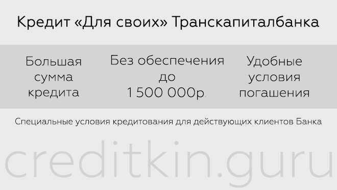 Кредитование в Транскапиталбанке